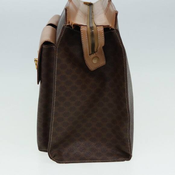 CELINE Macadam Canvas Hand Bag Pvc Leather Brown Gold - Picture 4 of 13